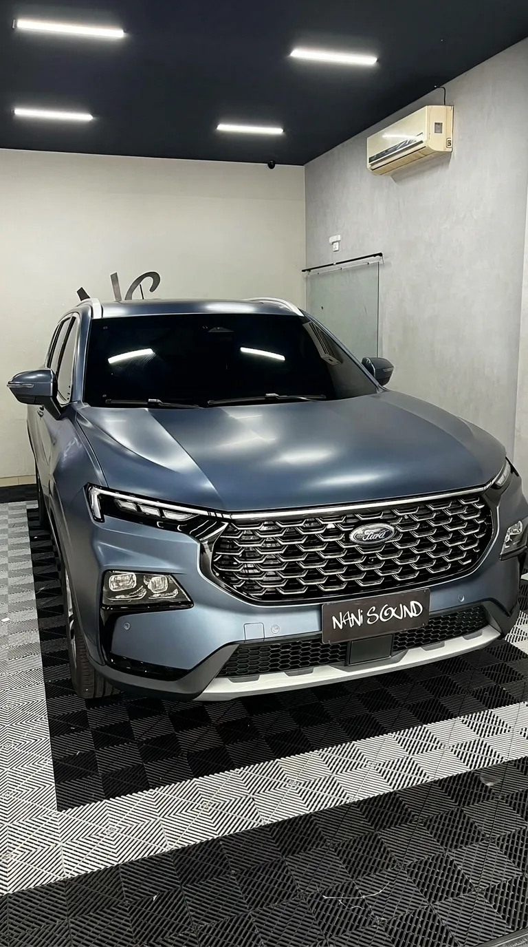 Ford Territory com PPF fosco na cabine da Nani Sound Granja Viana